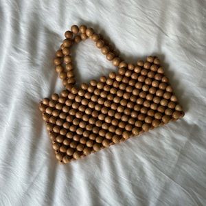Beaded Wooden Bag